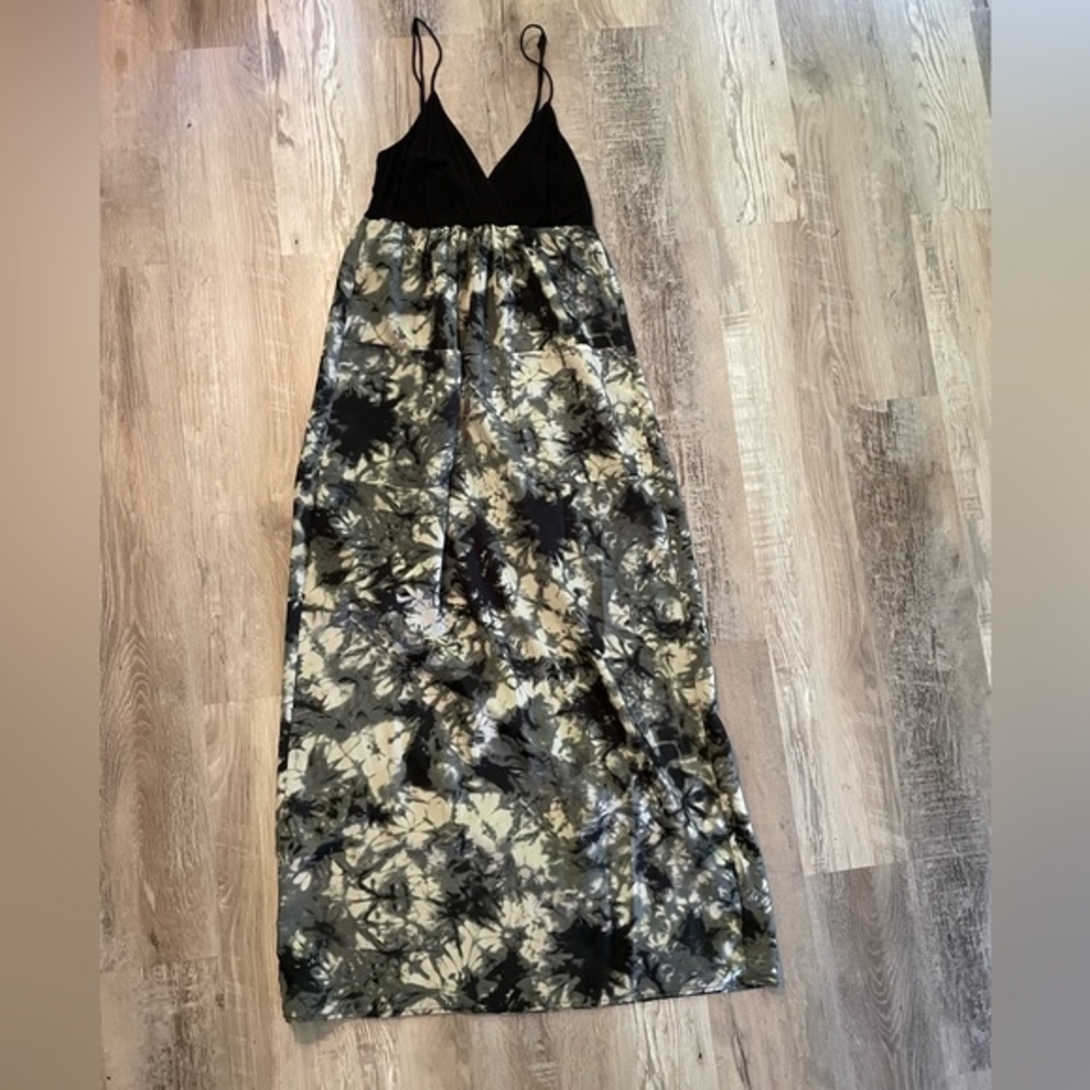 Black and Gray Maxi Dress
